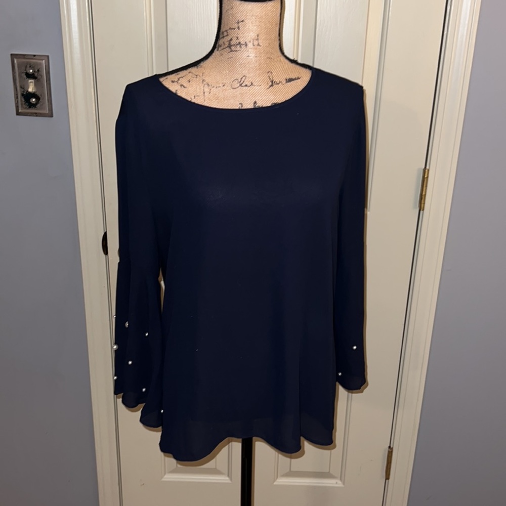 LOFT size large blue top